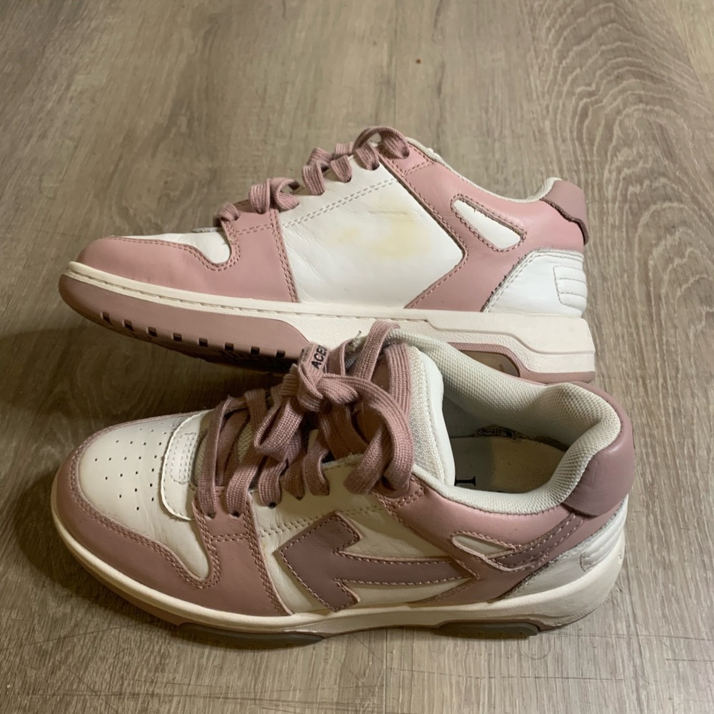 Off-White Women's Sneakers - White and Pink - Picture 3 of 7